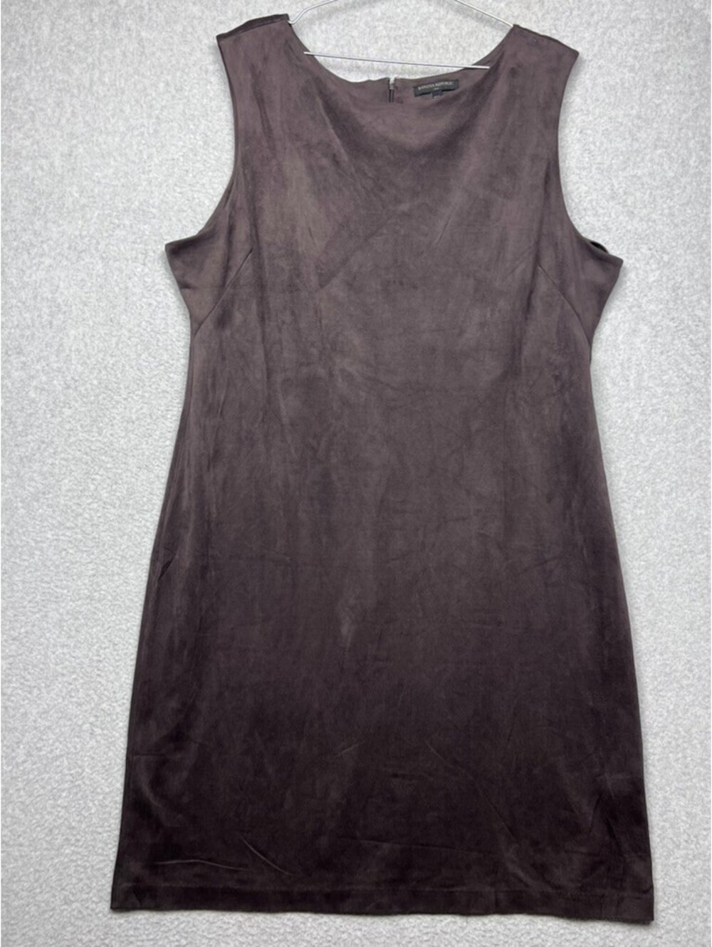 BANANA REPUBLIC Faux Suede Shift Dress Womens Size XXL Charcoal Brown Sleeveless